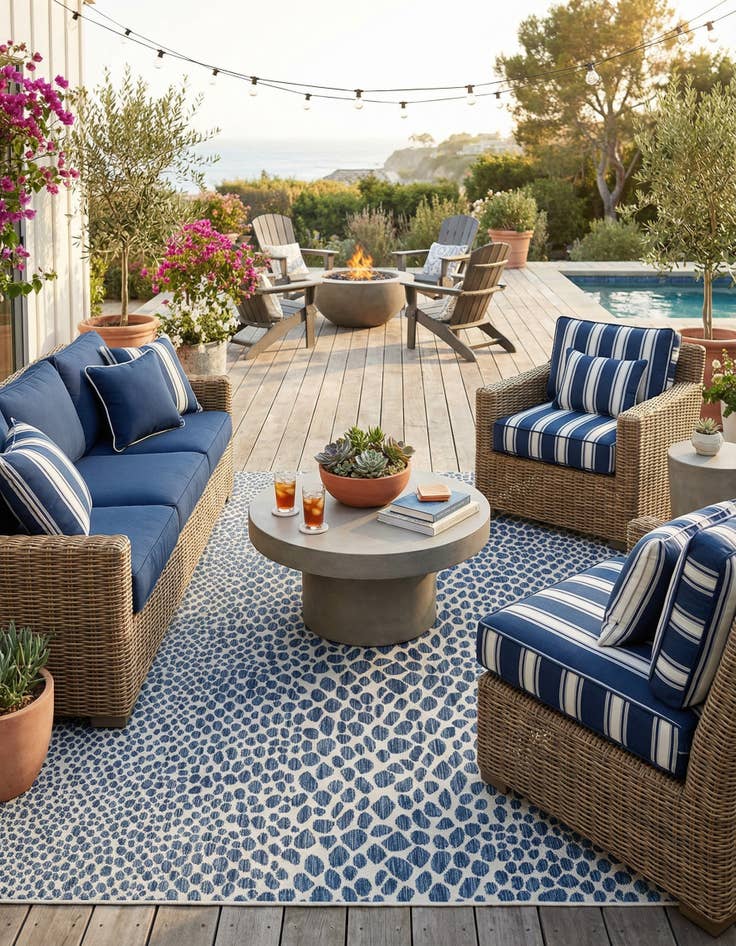 Detail image of 7' 10 x 10' Easy-Clean Jill Zarin Cape Town Indoor / Outdoor Rug