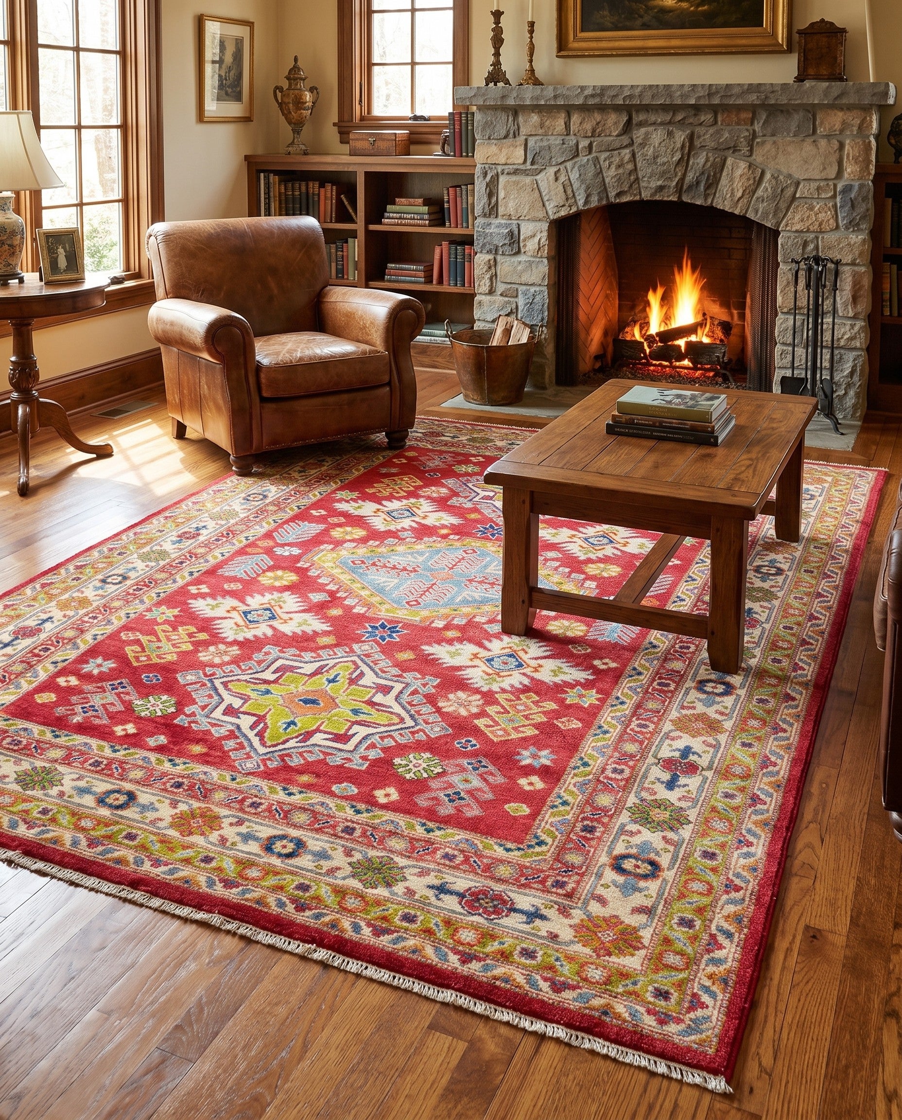 6' 2 x 8' 11 Hand Knotted Kazak Rug