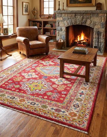 6' 2 x 8' 11 Hand Knotted Kazak Rug