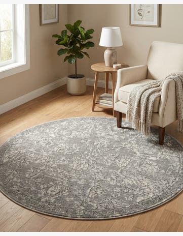 Gray Oregon Round Rug