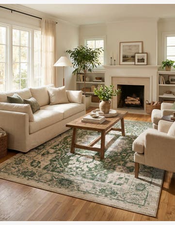 Paste Forest Green Madeline Vintage Rug