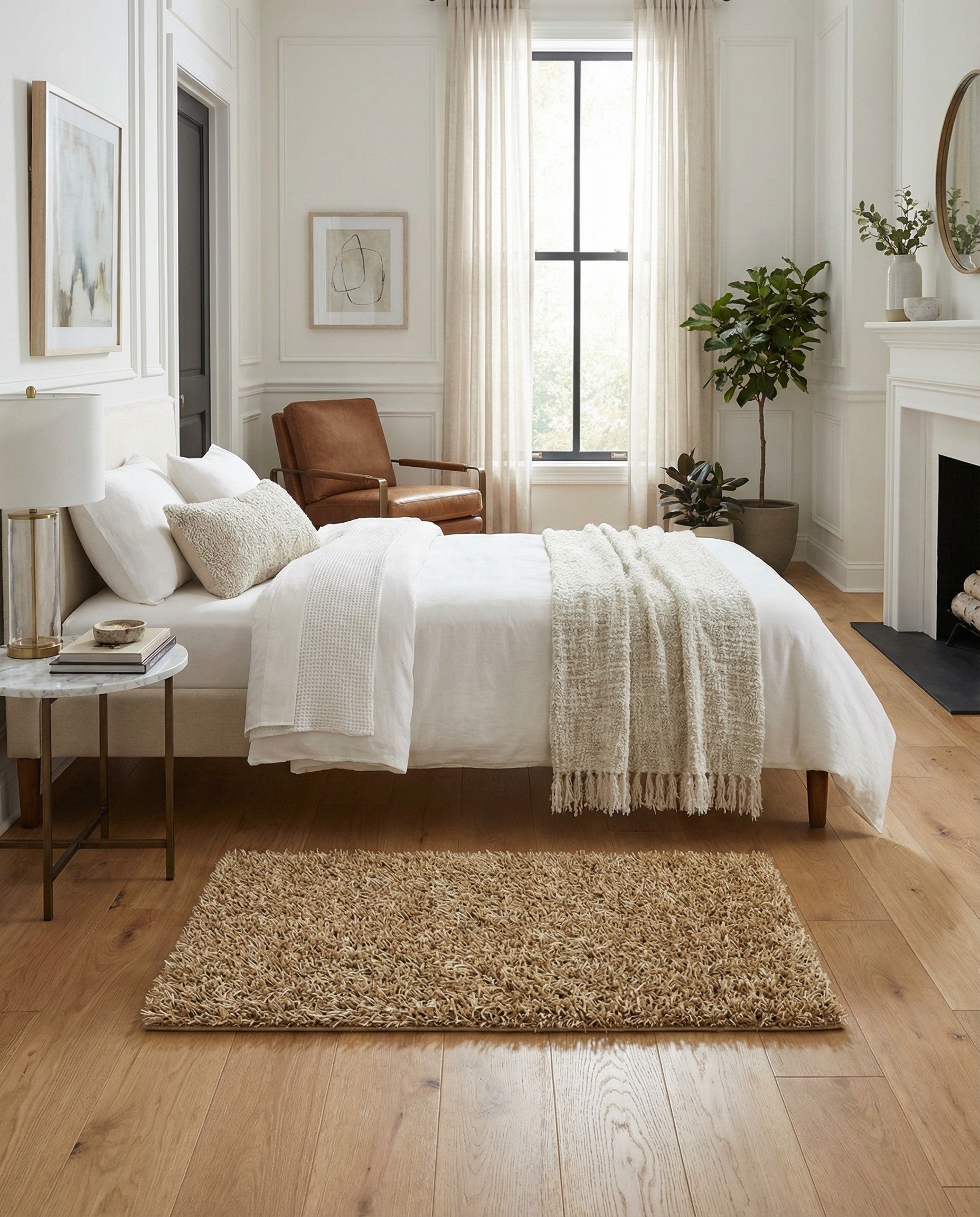 2' 5 x 4' 10 Hand Knotted Solid Shag Oriental Rug