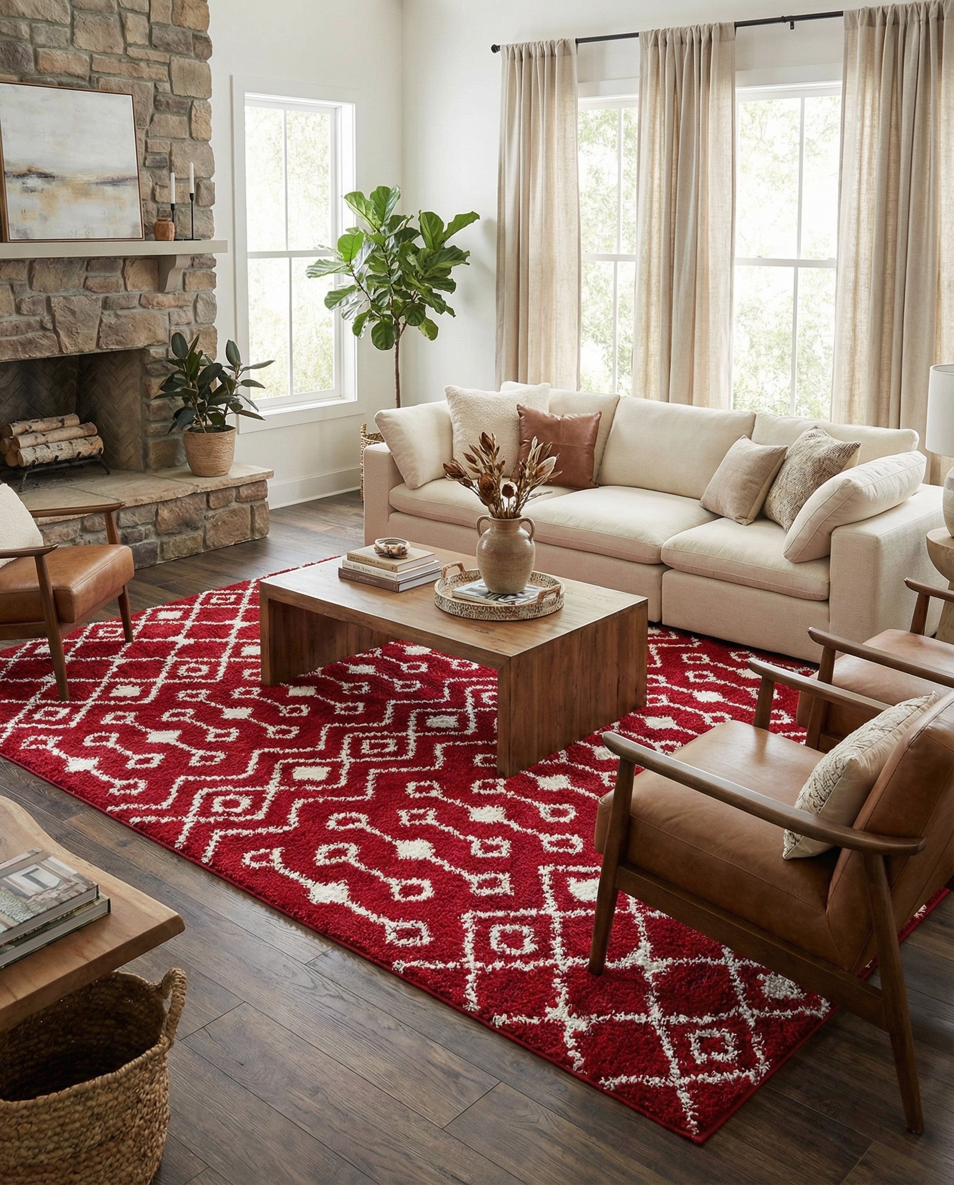 10' x 13' Moroccan Trellis Shag Rug