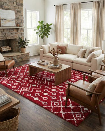  10' x 13' Moroccan Trellis Shag Rug