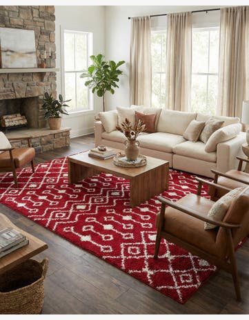 10' x 13' Moroccan Trellis Shag Rug