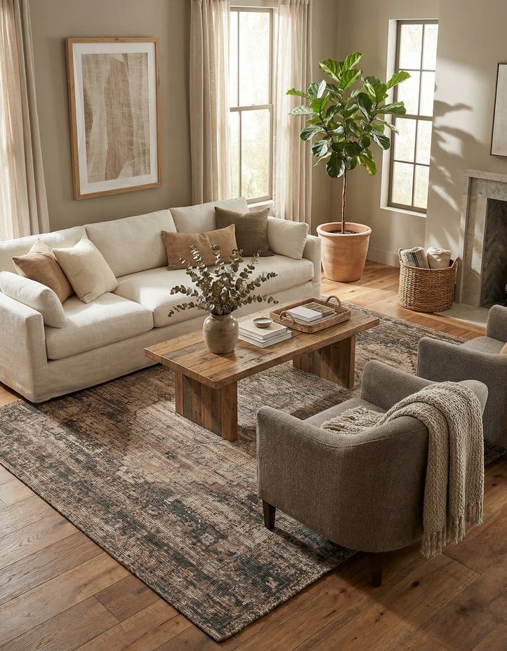 9' x 12' Hand Woven Chenille Jute Rug