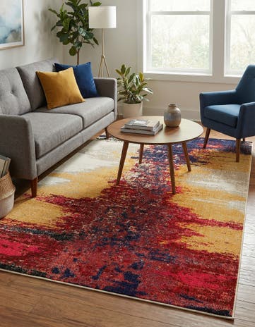Orange Washable Hyacinth Rug