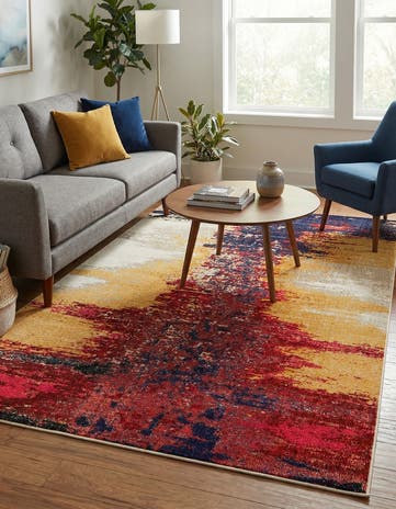Orange Washable Hyacinth Rug