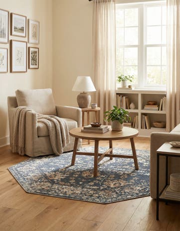 Blue Oregon Octagon Rug
