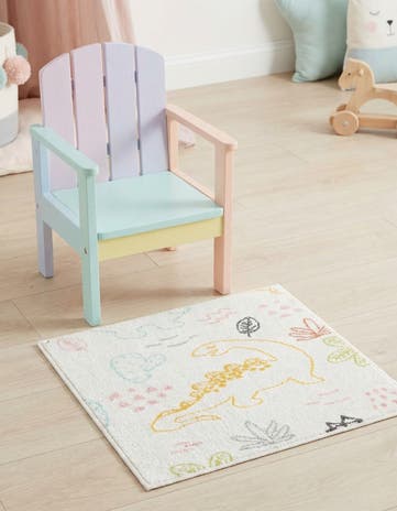 2' 2 x 2' 11 Dinosaur Whimsy Kids Rug