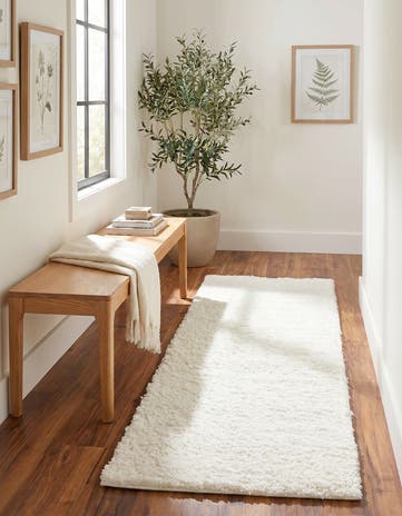 2' x 4' 1 Soft Solid Shag Runner Rug