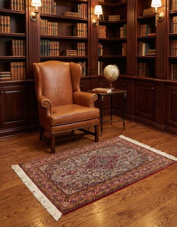 3' 2 x 5' 4 Hand Knotted Kashmir Oriental Wool Rug