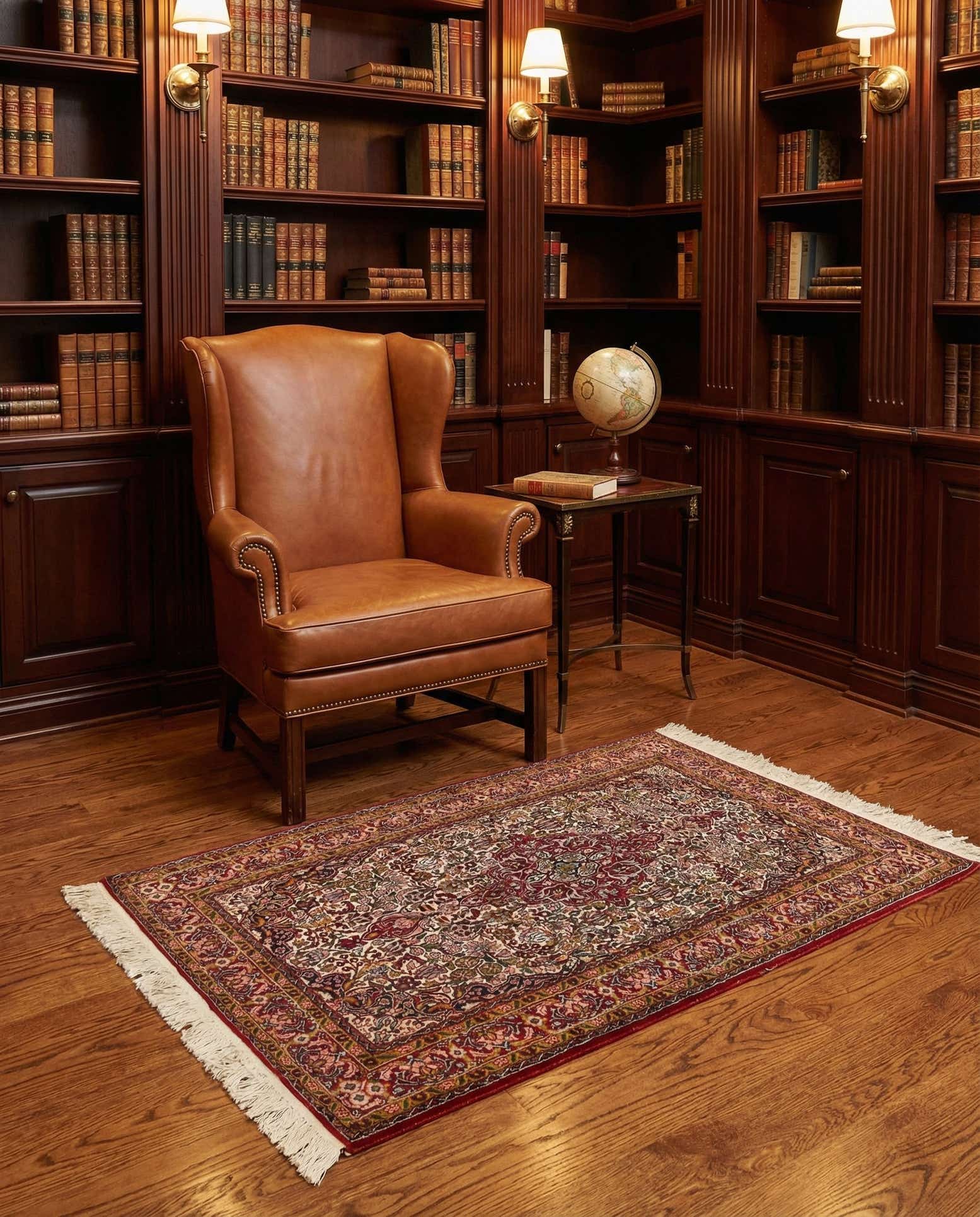 3' 2 x 5' 4 Hand Knotted Kashmir Oriental Wool Rug