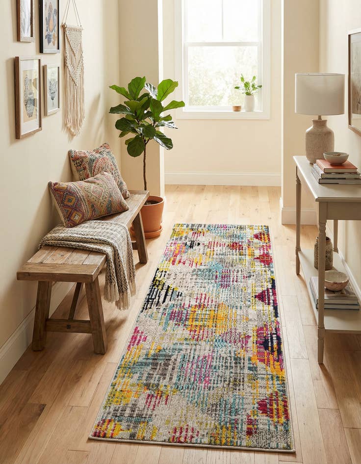 Detail image of  2' x 6'  Washable Theia Runner Rug
