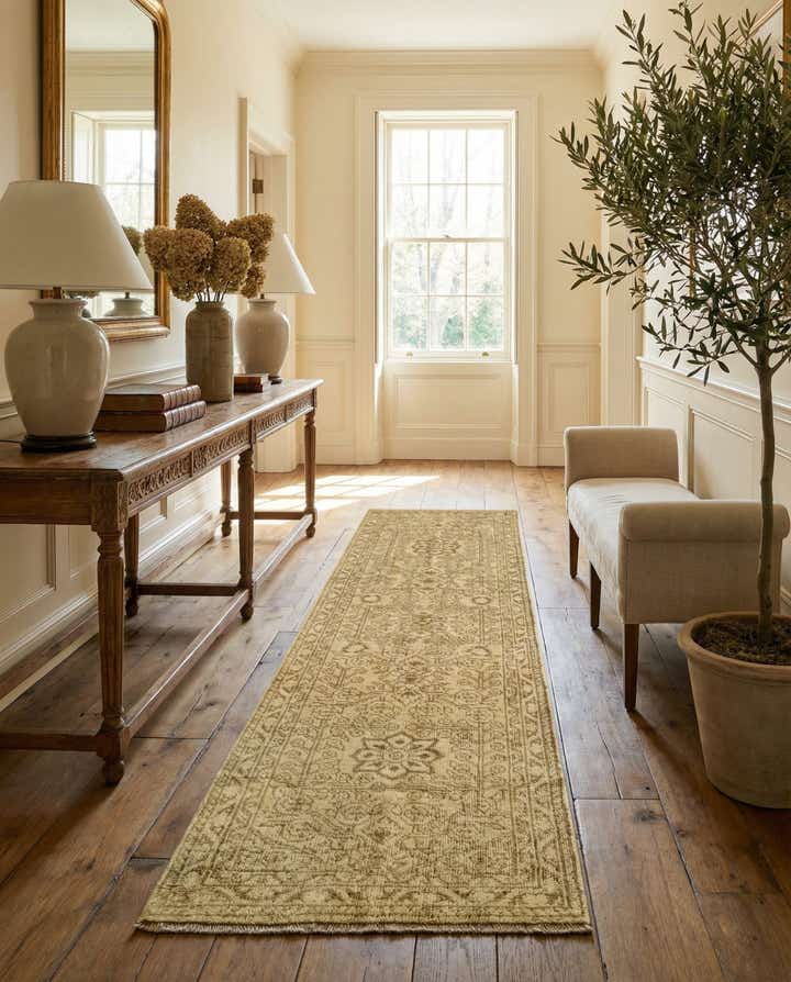 2' 5 x 8' 1 Hand Knotted Oushak Wool Runner Rug
