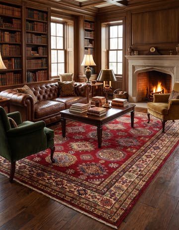 5' 9 x 8' 2 Hand Knotted Kazak Rug