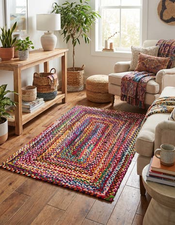 3' 3 x 5' 1 Handmade Braided Chindi Rug