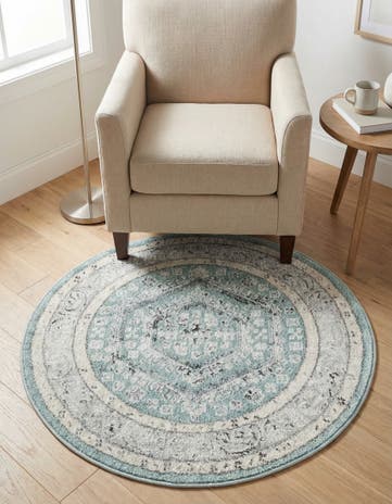 Aqua Aurelia Round Rug
