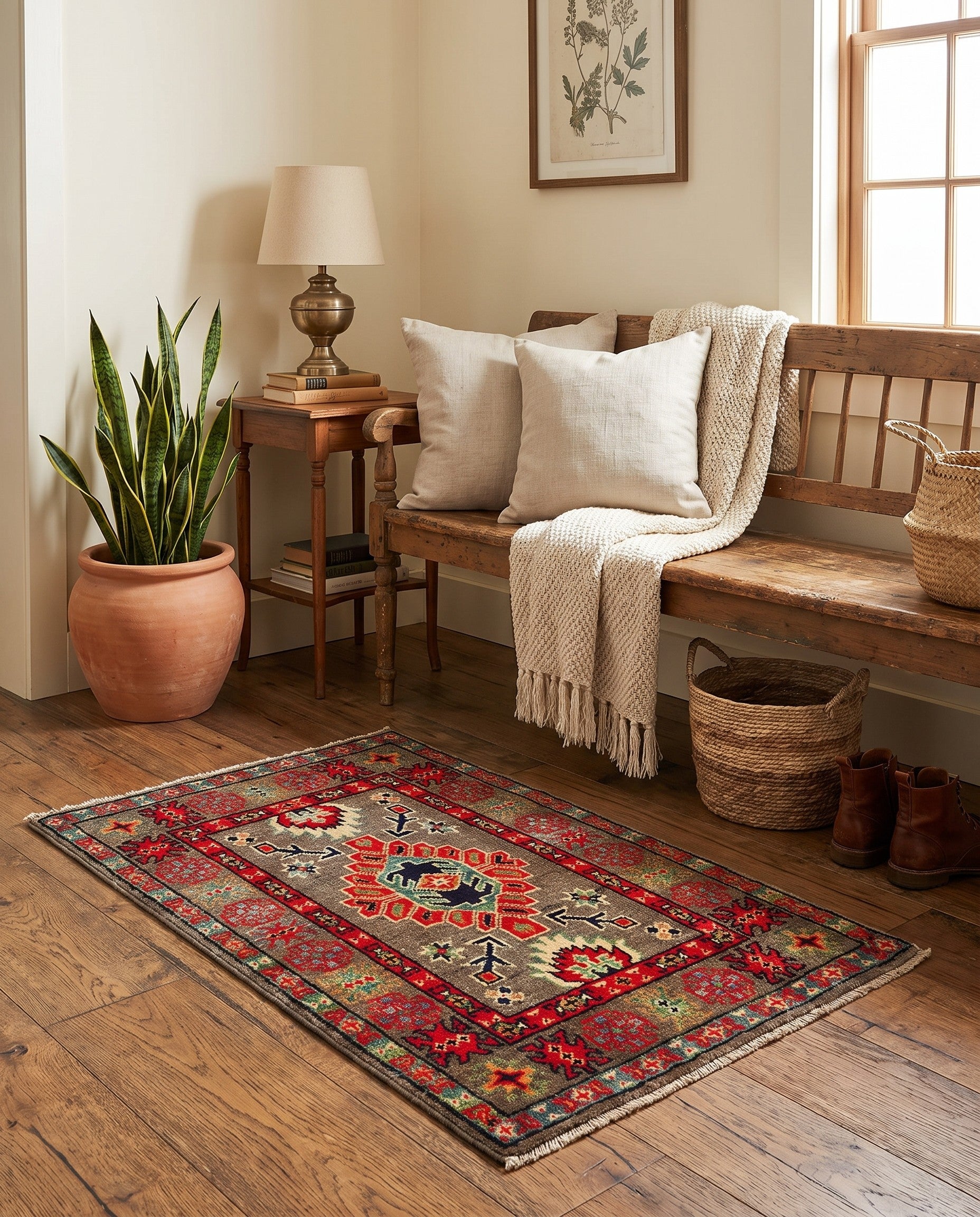 2' x 3' 1 Hand Knotted Kazak Rug