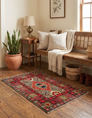2' x 3' 1 Hand Knotted Kazak Rug