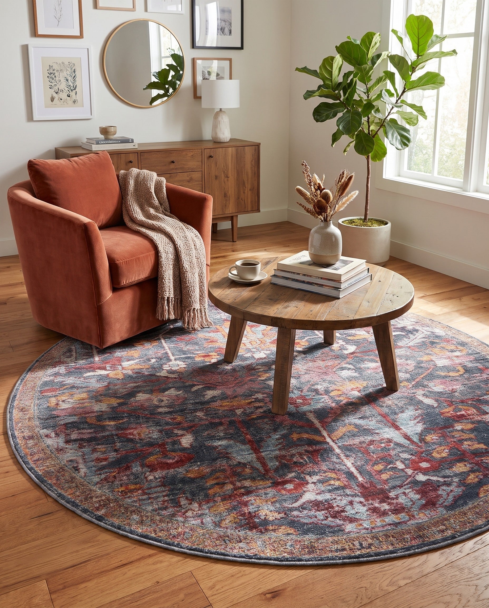 240cm x 240cm Maahru Tapis Rond
