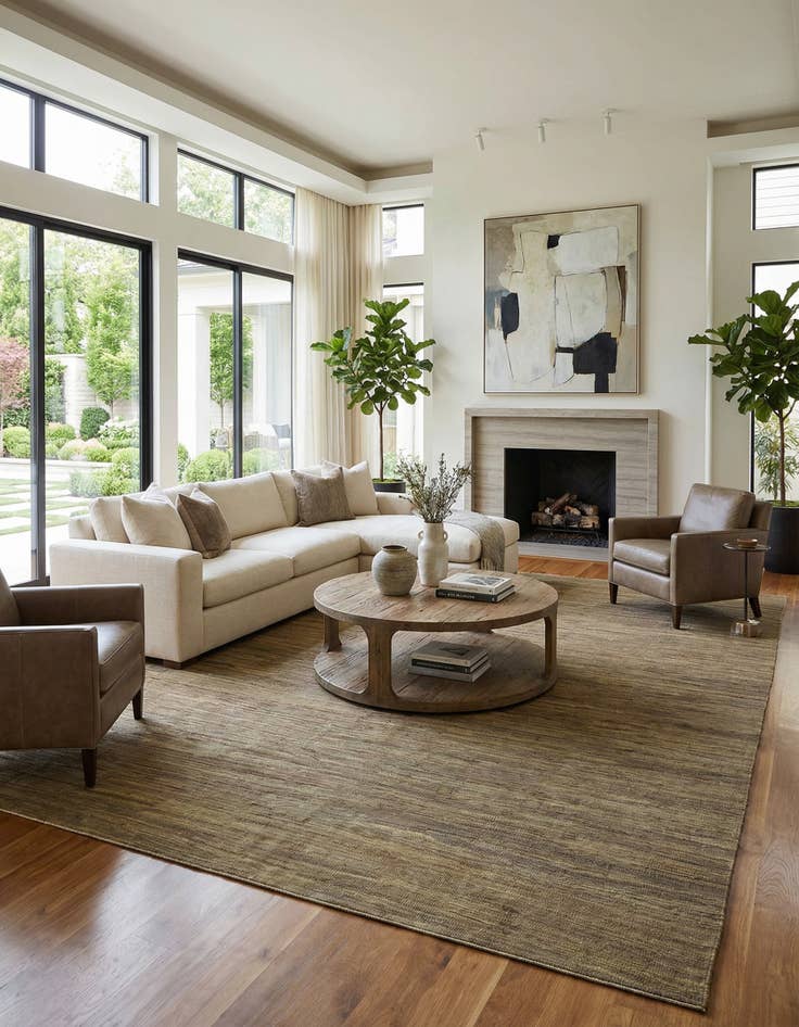 Detail image of 10' 5 x 12' 10 Hand Woven Kilim Modern Wool Rug