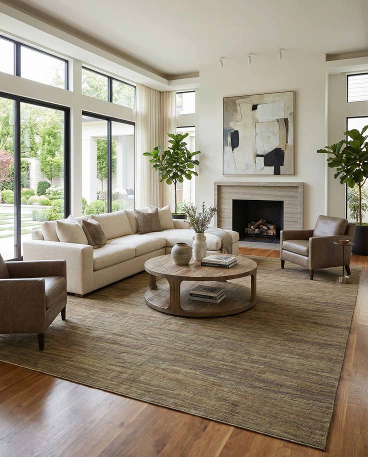 Detail image of 10' 5 x 12' 10 Hand Woven Kilim Modern Wool Rug