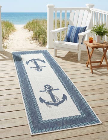 2' x 6' Easy-Clean Coastal Indoor / Outdoor Runner Rug