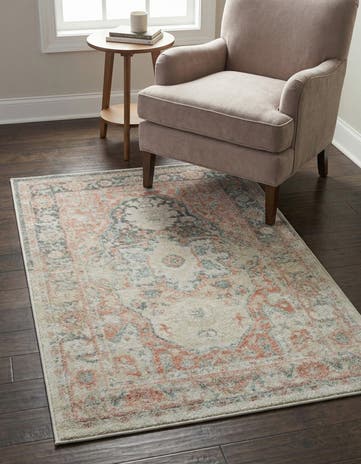 Rose Pink and Gray Madeline Vintage Rug