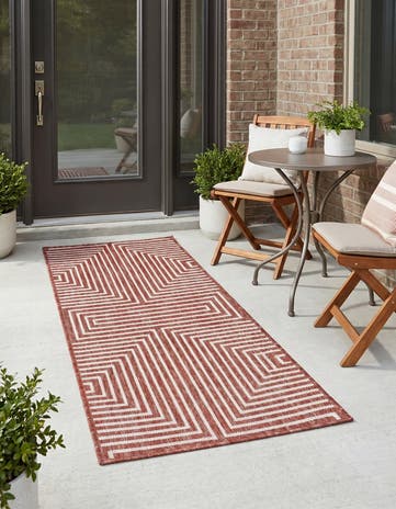 2' x 4' Easy-Clean Modern Indoor / Outdoor Runner Rug