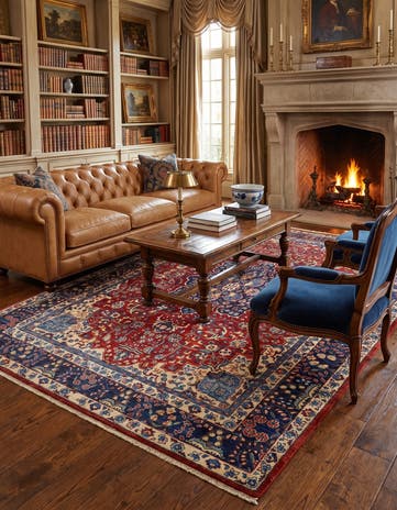 6' 9 x 9' 11 Hand Knotted Heriz Rug