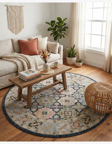 5' 3 x 5' 3 Kamala Washable Round Rug