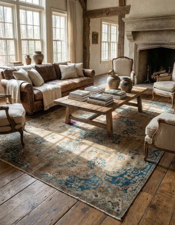 6' 1 x 9' 2 Hand Knotted Ultra Vintage Persian Wool Rug