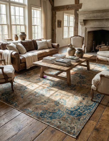 6' 1 x 9' 2 Hand Knotted Ultra Vintage Persian Wool Rug