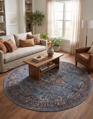 240cm x 240cm Maahru Tapis Rond