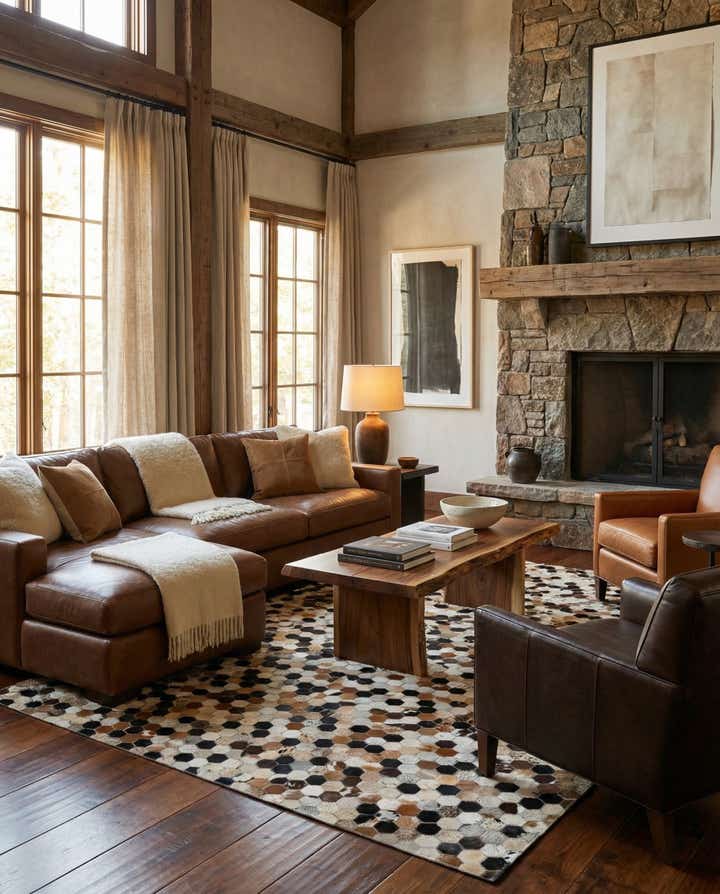 5' 1 x 8' Cowhide - Patchwork Rug