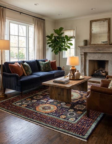 4' 11 x 6' 8 Hand Knotted Mamluk Ziegler Rug