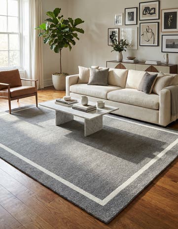 Earl Gray Jill Zarin Border Wool Rug