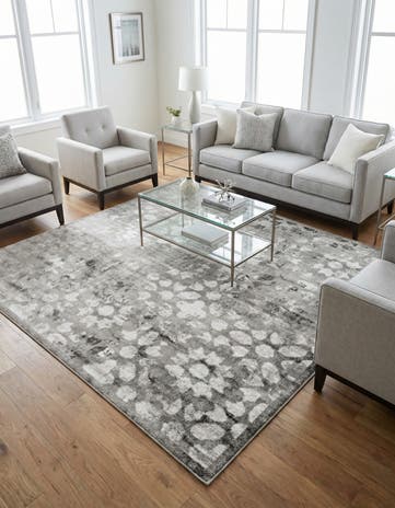 Dark Gray Monaco Square Rug