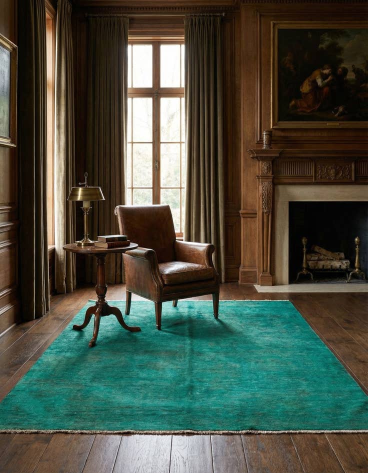 Detail image of 5' 3 x 6' 6 Hand Knotted Over-Dyed Ziegler Square Rug