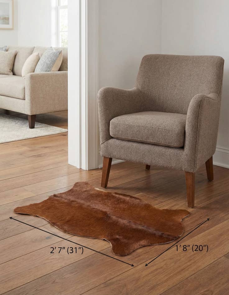 Detail image of 1' 8 x 2' 7 Cowhide Leather Rug