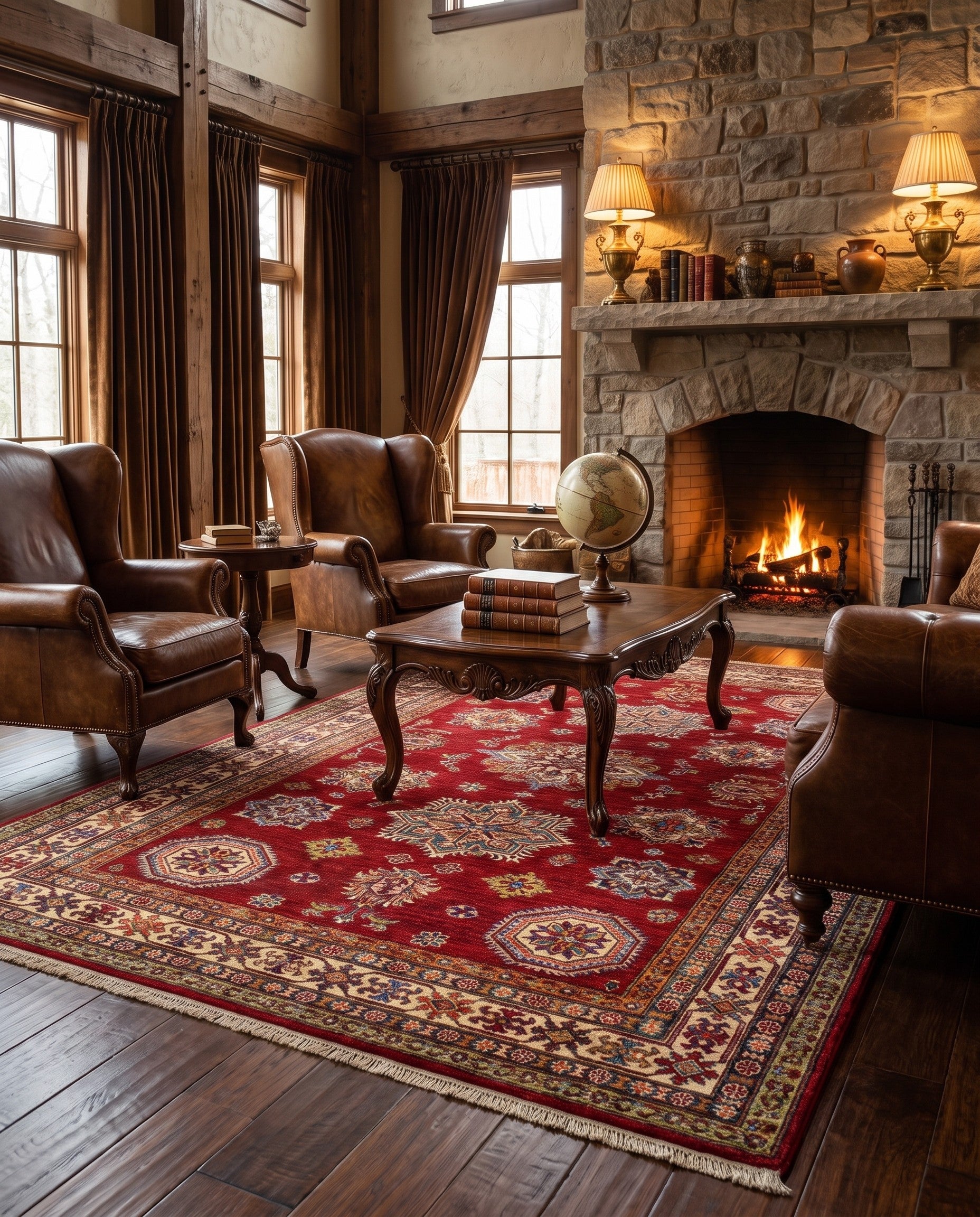5' 7 x 8' 5 Hand Knotted Kazak Rug
