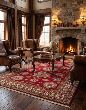 5' 7 x 8' 5 Hand Knotted Kazak Rug