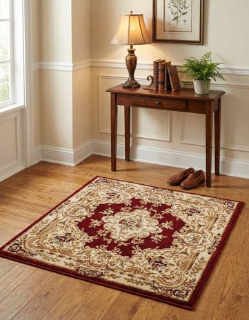 Red Chateau Square Rug