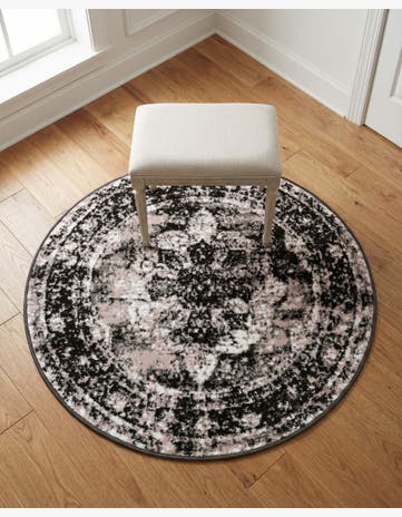 Black Monaco Round Rug