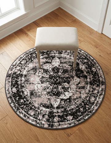 Black Monte Carlo Round Rug