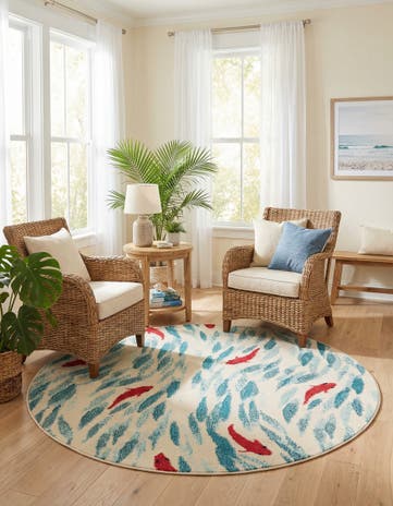 6' x 6' Washable Amalfi Round Rug