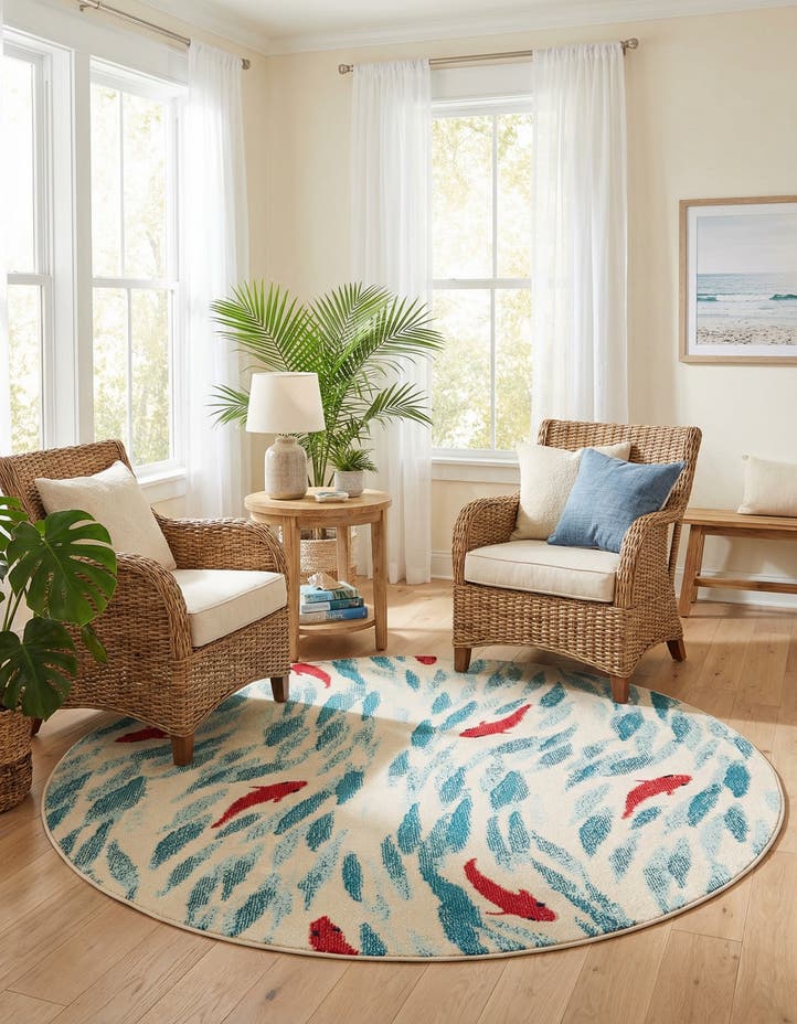 6' x 6' Washable Amalfi Round Rug
