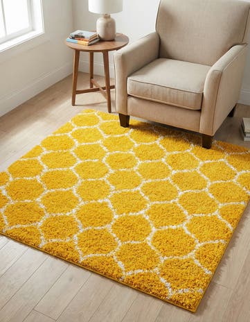 3' 3 x 3' 3 Lattice Shag Square Rug