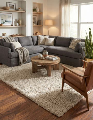 Linen Zermatt Shag Rug